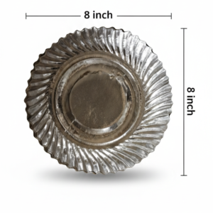 8-Inch Silver Wrinkle Disposable Paper Plates (25Pcs)