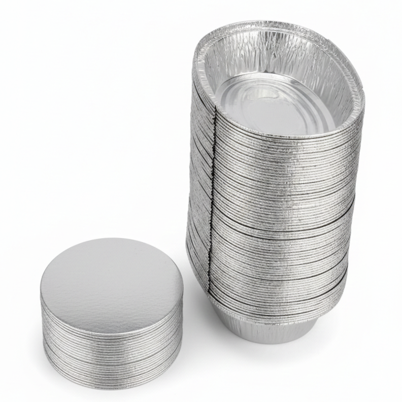600ml Aluminum Foil Containers with Paper Lids (15Pcs) - Image 2