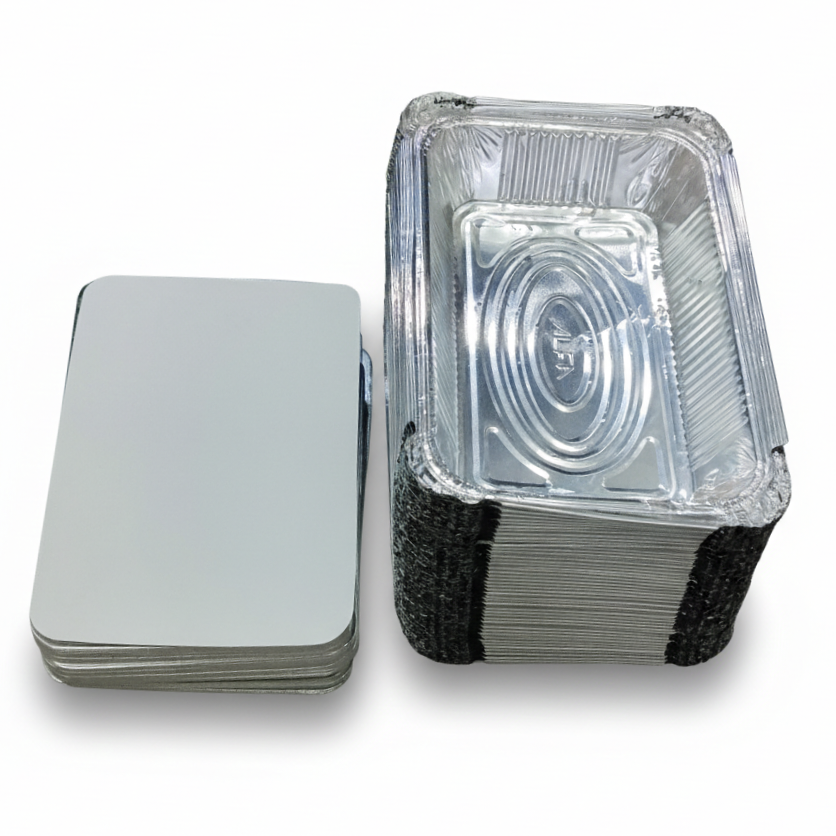 750ml Aluminum Foil Containers with Paper Lids (15Pcs)